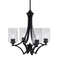 Zilo Uplight, 4 Light, Chandelier In Matte Black Finish With 4