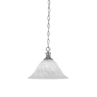 Chain Hung Pendant Shown In Brushed Nickel Finish With 14