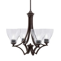 Zilo Uplight, 4 Light, Chandelier In Dark Granite Finish With 6.25