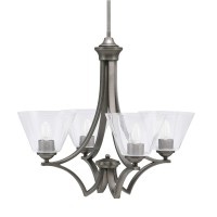 Zilo Uplight, 4 Light, Chandelier In Graphite Finish With 7