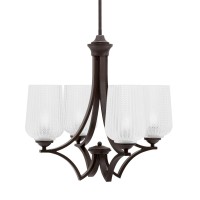 Zilo Uplight, 4 Light, Chandelier In Dark Granite Finish With 5