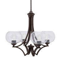 Zilo Uplight, 4 Light, Chandelier In Dark Granite Finish With 7