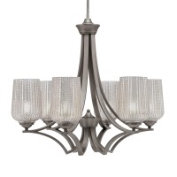 Zilo Uplight, 6 Light, Chandelier In Graphite Finish With 5