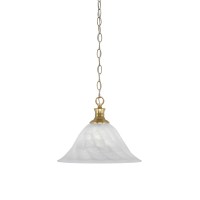 Chain Hung Pendant Shown In New Age Brass Finish With 14