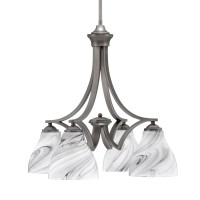 Zilo Downlight, 4 Light, Chandelier In Graphite Finish With 6.25