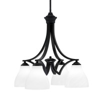 Zilo Downlight, 4 Light, Chandelier In Matte Black Finish With 6.25