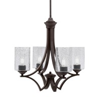 Zilo Uplight, 4 Light, Chandelier In Dark Granite Finish With 4