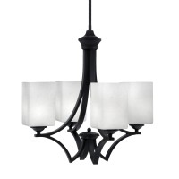 Zilo Uplight, 4 Light, Chandelier In Matte Black Finish With 4