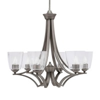 Zilo Uplight, 6 Light, Chandelier In Graphite Finish With 4.5