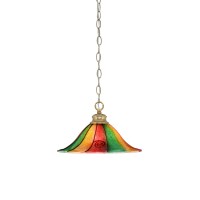 Chain Hung Pendant Shown In New Age Brass Finish With 14