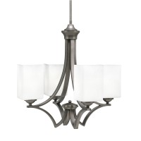 Zilo Uplight, 4 Light, Chandelier In Graphite Finish With 5.5