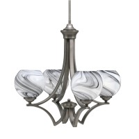 Zilo Uplight, 4 Light, Chandelier In Graphite Finish With 5