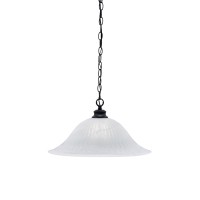 Chain Hung Pendant Shown In Matte Black Finish With 20