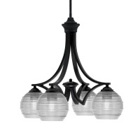 Zilo Downlight, 4 Light, Chandelier In Matte Black Finish With 6