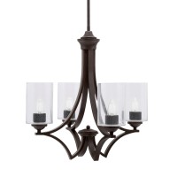 Zilo Uplight, 4 Light, Chandelier In Dark Granite Finish With 4