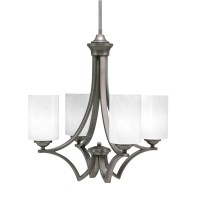 Zilo Uplight, 4 Light, Chandelier In Graphite Finish With 4