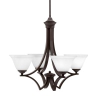 Zilo Uplight, 4 Light, Chandelier In Dark Granite Finish With 7