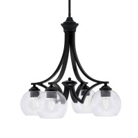 Zilo Downlight, 4 Light, Chandelier In Matte Black Finish With 5.75