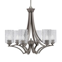 Zilo Uplight, 6 Light, Chandelier In Graphite Finish With 4