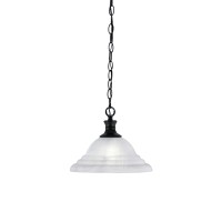 Chain Hung Pendant Shown In Matte Black Finish With 12