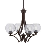 Zilo Uplight, 4 Light, Chandelier In Dark Granite Finish With 5.75