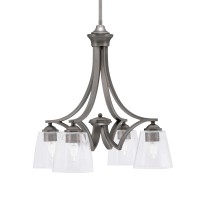 Zilo Downlight, 4 Light, Chandelier In Graphite Finish With 4.5