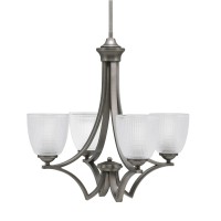 Zilo Uplight, 4 Light, Chandelier In Graphite Finish With 4