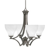 Zilo Uplight, 4 Light, Chandelier In Graphite Finish With 6.25