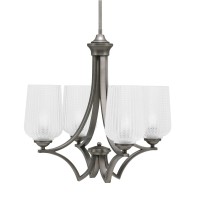 Zilo Uplight, 4 Light, Chandelier In Graphite Finish With 5