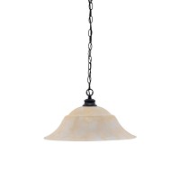 Chain Hung Pendant Shown In Matte Black Finish With 20