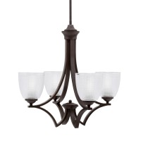 Zilo Uplight, 4 Light, Chandelier In Dark Granite Finish With 5