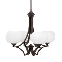 Zilo Uplight, 4 Light, Chandelier In Dark Granite Finish With 7