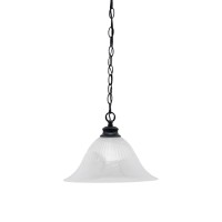 Chain Hung Pendant Shown In Matte Black Finish With 14