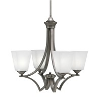 Zilo Uplight, 4 Light, Chandelier In Graphite Finish With 4.5