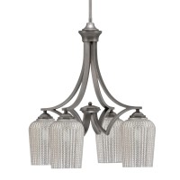 Zilo Downlight, 4 Light, Chandelier In Graphite Finish With 5