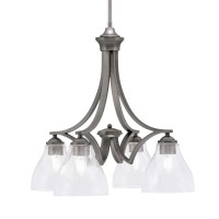 Zilo Downlight, 4 Light, Chandelier In Graphite Finish With 6.25