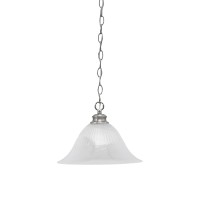 Chain Hung Pendant Shown In Brushed Nickel Finish With 14