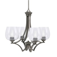 Zilo Uplight, 4 Light, Chandelier In Graphite Finish With 6