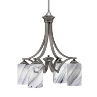 Zilo Downlight, 4 Light, Chandelier In Graphite Finish With 4