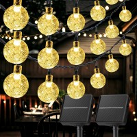 Solar String Lights Outdoor, 2Pack Total 73Ft 120 Led Waterproof Crystall Globe Lights With 8 Lighting Modes, Solar Powered Patio Lights For Garden Yard Porch Wedding Party Decor (Warm White)