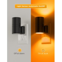 Amber Night Light, Lohas Dimmable Night Light, Dusk To Dawn Sensor, Yellow Night Light, Soft Night Light, 0-100Lm, Sleep Light For Kids, Warm Night Light For Bedroom, Bathroom, Hallway, Nursery, 2Pack