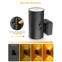 Amber Night Light, Lohas Dimmable Night Light, Dusk To Dawn Sensor, Yellow Night Light, Soft Night Light, 0-100Lm, Sleep Light For Kids, Warm Night Light For Bedroom, Bathroom, Hallway, Nursery, 2Pack