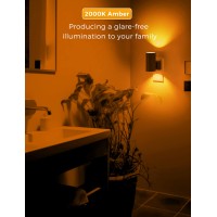 Amber Night Light, Lohas Dimmable Night Light, Dusk To Dawn Sensor, Yellow Night Light, Soft Night Light, 0-100Lm, Sleep Light For Kids, Warm Night Light For Bedroom, Bathroom, Hallway, Nursery, 2Pack