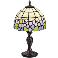 7Cdxd Stained Glass Lamp, Small Vintage Table Lamp With Handcraft Stained Glass Lampshade And Metal Base For Decorate Bedroom Living Room Study Office Bar