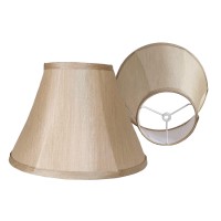 Thuipwroen Double Lamp Shades 6X125X9 Inch Gold Lampshades Set Of 2 Natural Linen Hand Crafted Lampshades Large