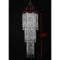 Flavorthings Plug In Irridescent Beaded Chandelier Light Pendant With Onoff Switch And 164Ft Clear Hanging Cord For Bedroom Di