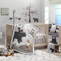 Lambs Ivy Woodland Forest Gray Bears Nursery Lamp With Shade Bulb