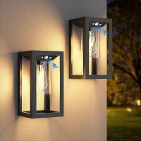 Aponuo Solar Outdoor Wall Lights With 3 Lighting Modes Solar Porch Lights Motion Sensor Waterproof Wall Lanterns Wireless Dusk