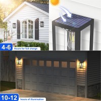 Aponuo Solar Outdoor Wall Lights With 3 Lighting Modes Solar Porch Lights Motion Sensor Waterproof Wall Lanterns Wireless Dusk