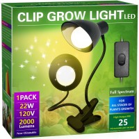 Grow Lights For Indoor Plants Briignite Full Spectrum Grow Light Dual Head 22W Led Clip On Grow Lights 200W Equivalent Bulbs